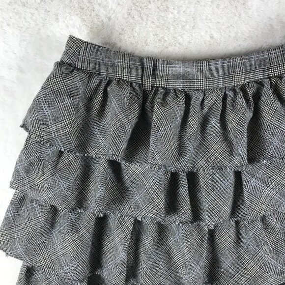 J.CREW Vintage Wool Plaid Ruffled Mini Skirt Size 0 - Picture 3 of 6
